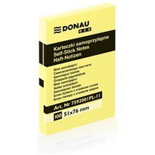 Αυτοκόλλητες Σημειώσεις Donau 51x76mm 100φ. Κίτρινο 7592001PL-11  Post It - Χαρτάκια