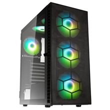 Kolink Observatory HF Plus Mesh ARGB PWM Midi Tower Case Black with 6x ARGB PWM Fans (5x140mm 1x120)  Κουτιά Desktop