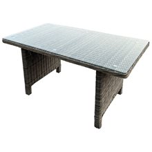 ARIZONA Τραπέζι Dining Βεράντας - Κήπου ALU, Wicker Grey Brown, Γυαλί Tempered 5mm Ε673  Τραπέζια - Τραπεζάκια - Σκαμπώ
