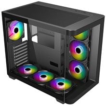 SUPERCASE PC CHASSIS HA30A CASE, MIDI TOWER ATX, ARGB LIGHTING, BLACK, W/O PSU, Side: 3x120mm ARGB Fan, Rear: 1x 120mm ARGB Fan, 2YW.  Κουτιά Desktop