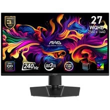 MSI MONITOR GAMING MAG 271QP QD-OLED X24, FLAT QD-OLED WQHD, 27", 16:9, 250CD/M2, 1.500.000:1, 0,03MS, 240Hz, 2560x1440, 2x HDMI/ DP/ HP OUT, PIVOT, HAS, TILT, SWIVEL, BLACK, 3YW.  Οθόνες Για Εργασία