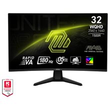 MSI MONITOR GAMING MAG 32CQ6F, CURVED RAPID VA WQHD, 32", 16:9, 400CD/M2, 3500:1, 0.5MS, 180Hz, 2560x1440, 2xHDMI/ 1xDP/ HP OUT, TILT, BLACK, 3YW.  Οθόνες Για Εργασία