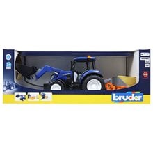 Bruder Τρακτέρ New Holland T5.120 με Φορτωτή Πλατφόρμα και Αχυρόμπαλα 1:16  Οχήματα Διαφόρων Τύπων