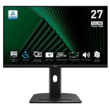 MSI MONITOR PRO MP275PG, FLAT IPS FHD, 27", 16:9, 300 CD/M2, 1000:1, 1MS, 100Hz, 1920x1080, HDMI/ DP/ VGA/ HP OUT, 2X2W SPEAKERS, TILT, SWIVEL, PIVOT, HAS,  BLACK, 2YW.  Οθόνες Για Εργασία