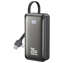 Power Bank 10000mAh PD 35W WK WP-61 2 Θέσεων, με καλώδιο USB-C/Lightning Μαύρο  Powerbanks