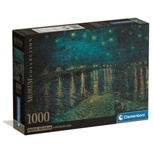 Clementoni Παζλ Museum Collection Vincent Van Gogh: Έναστρη Νύχτα Πάνω Από Το Ρήνο 1000 τμχ -  Compact Box  Παζλ Ενηλίκων