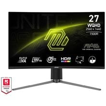 MSI MONITOR GAMING MAG 27CQ6PF, CURVED VA WQHD, 27", 16:9, 300CD/M2, 5.000:1, 0.5MS, 180Hz, 2560x1440, 2xHDMI/ DP/ HP OUT, TILT, SWIVEL, HAS, BLACK, 3YW.  Οθόνες Για Εργασία