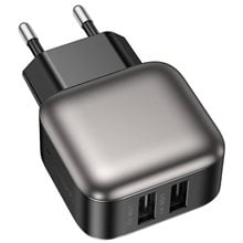 LAMTECH DUAL USB PORTABLE CHARGER 12W GREY  Φορτιστές - Καλώδια