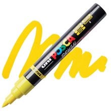 Mαρκαδόρος Uni Posca PC-5BR Brush 1-4mm Yellow  Μαρκαδόροι