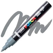 Mαρκαδόρος Uni Posca PC-5BR Brush 1-4mm Grey  Μαρκαδόροι
