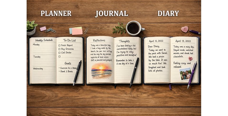 Planner, notebook ή journal; Τι σου ταιριάζει περισσότερο;