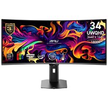 MSI MONITOR GAMING MPG 341CQR QD-OLED X36, CURVED QD-OLED UWQHD, 34", 21:9, 300CD/M2, 0,03MS, 360Hz, 3440x1440, 2x HDMI/ DP/ TYPE-C/ 2x USB 2.0 Type-A/ 1x USB 2.0 Type-B/ HP OUT, TILT, SWIVEL, PIVOT, HAS, BLACK, 3YW.  Οθόνες Για Εργασία