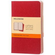 Moleskine Σημειωματάριο Ruled Cahier L Cranberry Red 3τμχ Σετ 13x21cm  Σημειωματάρια
