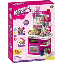 Κουζίνα 92εκ. Luna Toys με φως, ήxο και Σπρέι Νερού Ροζ 95 τμχ., 49x13x66εκ.  000623326  Κουζινικά