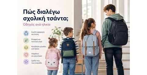 Πώς διαλέγω τη σωστή σχολική τσάντα