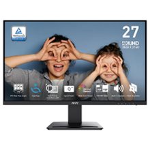MSI MONITOR PRO MP273U, FLAT IPS UHD 4K, 27", 16:9, 300 CD/M2, 1000:1, 4MS, 60Hz, 3840x2160, 2xHDMI/ DP/ HP OUT, 2X3W SPEAKERS, TILT,  BLACK, 2YW.  Οθόνες Για Εργασία