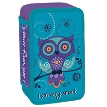 Scool Κασετίνα Τριπλή Γεμάτη 20χ14χ6.5εκ. Owl  Κασετίνες Γεμάτες