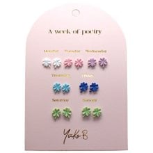 Yuko B Σκουλαρίκια  A Week Of Poetry Luck 7 Ζευγάρια YB-500-322  Παιδικά Αξεσουάρ Μόδας