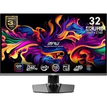 MSI MONITOR GAMING MPG 321URX QD-OLED, FLAT QD-OLED UHD 4K, 32", 16:9, 250CD/M2, 1.500.000:1, 0,03MS, 240Hz, 3840x2160, 2x HDMI/ DP/ TYPE-C/ HP OUT, PIVOT, HAS, TILT, SWIVEL, BLACK, 3YW.  Οθόνες Για Εργασία