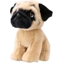 Ozzo Λούτρινο Μπεζ Μαύρο Σκυλάκι Pug 18cm  Λούτρινα