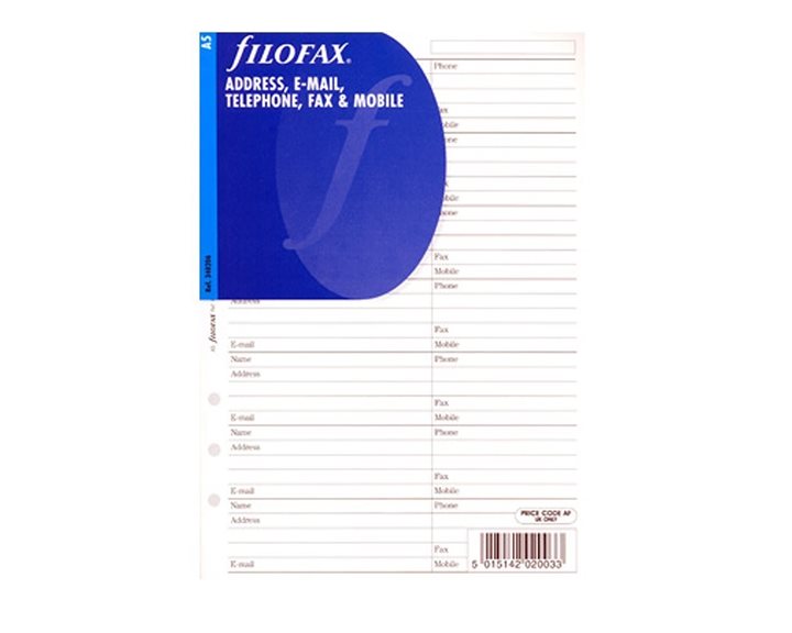 Αντ/Κα Filofax Διευθύνσεις-Τηλέφωνα-E-Mail-Fax A5 340206