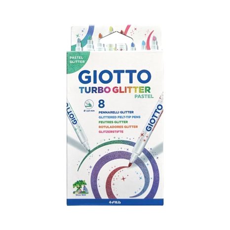 Μαρκαδόρος Giotto Turbo Glitter Pastel 2.8mm 8τεμ.