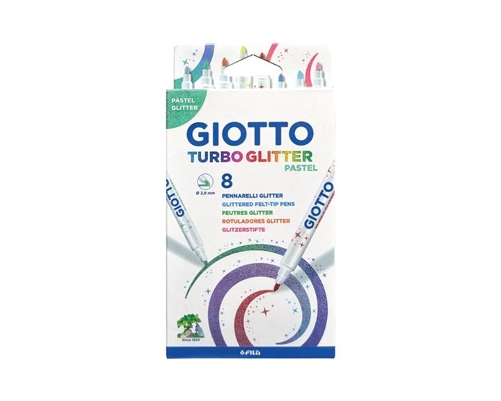 Μαρκαδόρος Giotto Turbo Glitter Pastel 2.8mm 8τεμ.