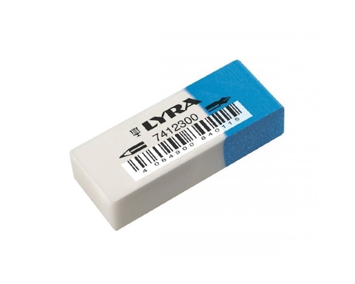Γόμα Lyra Λευκή Μπλε 50x19x12mm
