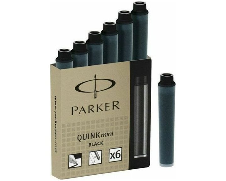 Parker Quink Ανταλλακτικό Μελάνι 6τεμ Mini Cartridges Black