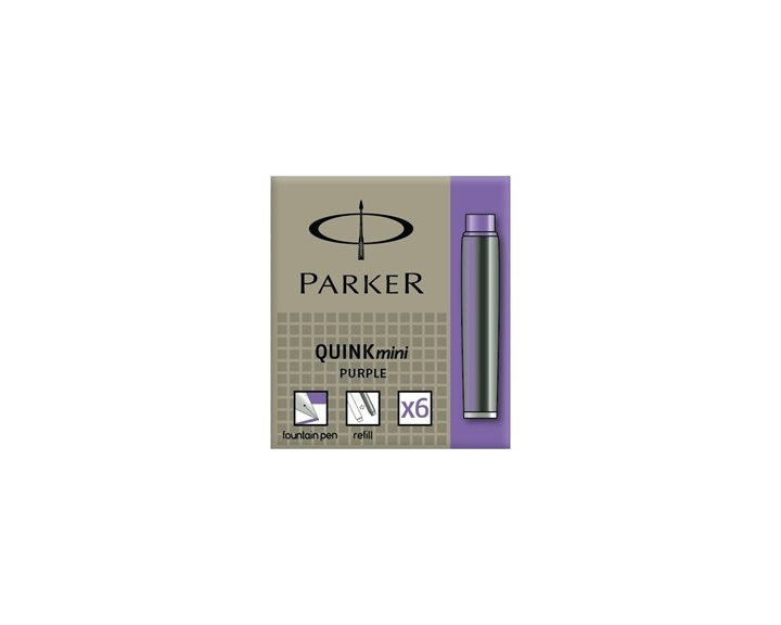 Parker Quink Ανταλλακτικό Μελάνι 6τεμ Mini Cartridges Purple