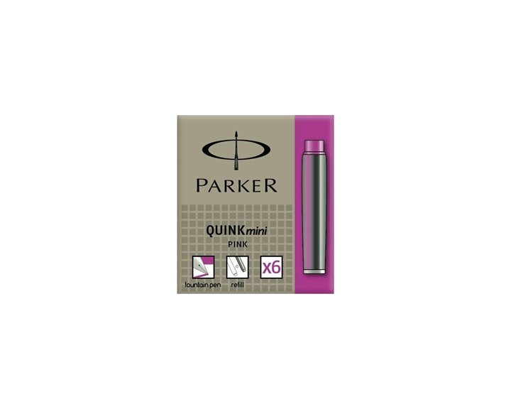 Parker Quink Ανταλλακτικό Μελάνι 6τεμ Mini Cartridges Pink