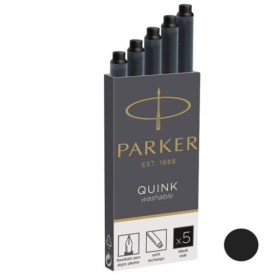 Parker Quink Ανταλλακτικό Μελάνι 5τεμ Cartridges Black