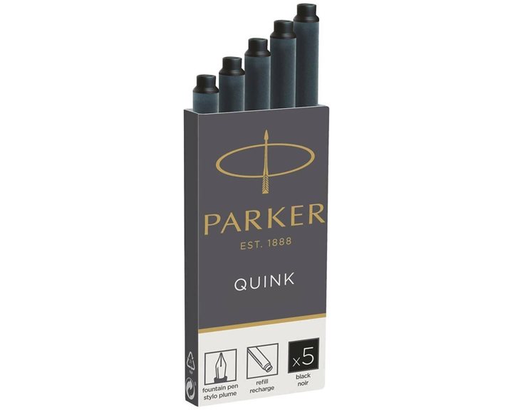 Parker Quink Ανταλλακτικό Μελάνι 5τεμ Cartridges Black