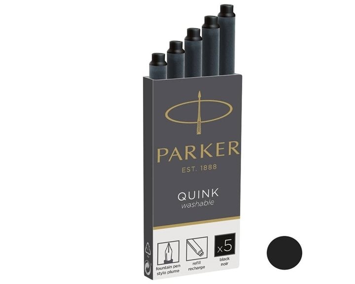 Parker Quink Ανταλλακτικό Μελάνι 5τεμ Cartridges Black