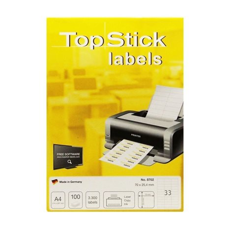 Ετικέτα Φωτ/κού TopStick Α4 8702 70Χ25,4 100φ.
