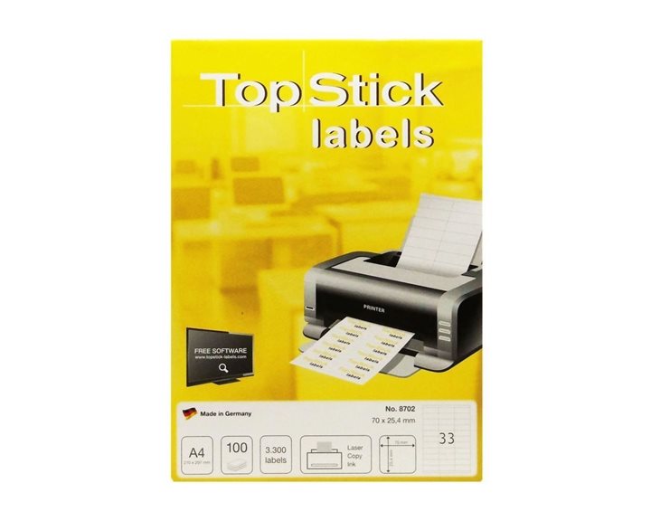 Ετικέτα Φωτ/κού TopStick Α4 8702 70Χ25,4 100φ.
