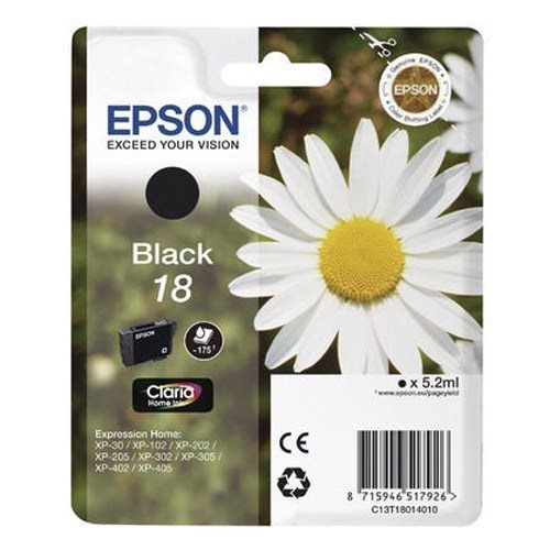 Μελάνι Epson 18 Black 175pgs C13T18014012