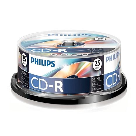 CD-R Philips 80min 700MB 52x Κορίνα 25Τεμ.