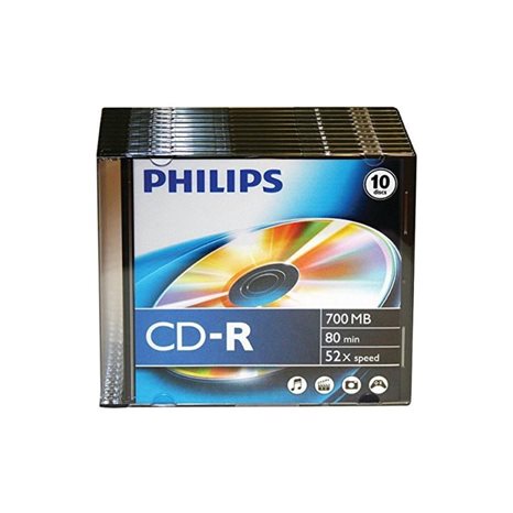 CD-R PHILIPS 80min700MB SLIM ΘΗΚΗ