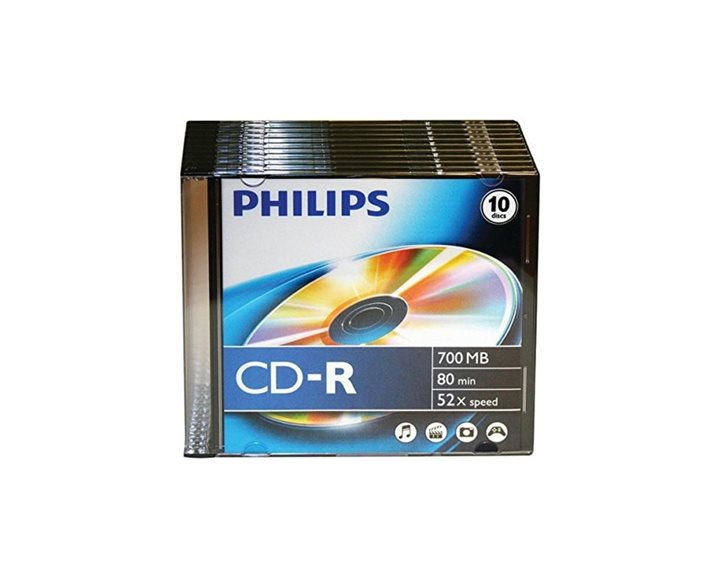CD-R PHILIPS 80min700MB SLIM ΘΗΚΗ
