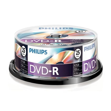 DVD-R PHILIPS 120min ΚΟΡΙΝΑ 4.7 GB    25τεμ.
