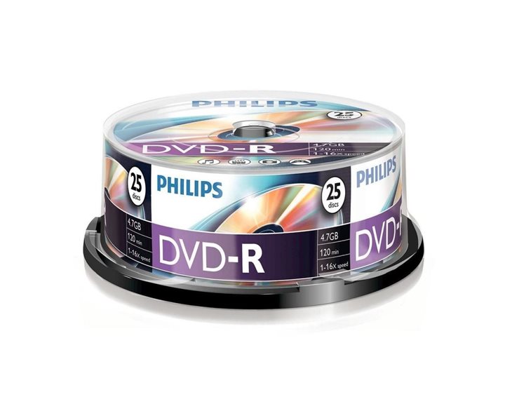 DVD-R PHILIPS 120min ΚΟΡΙΝΑ 4.7 GB    25τεμ.