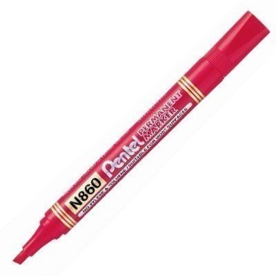 Μαρκαδόρος Κιβωτίων Τετραγ. Μύτη Pentel Κόκκινο Ν860