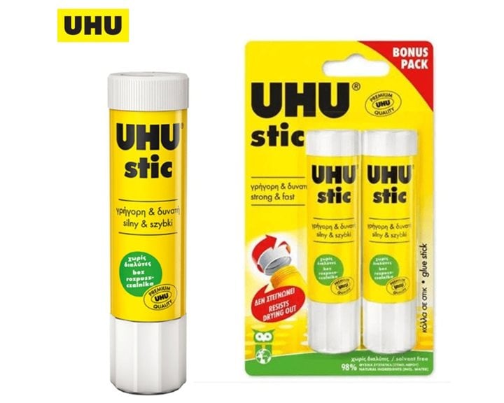 Κόλλα UHU Stick Blister 2x21gr