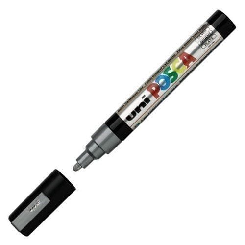 Μαρκαδόρος Uni Posca PC-5M Ασημί