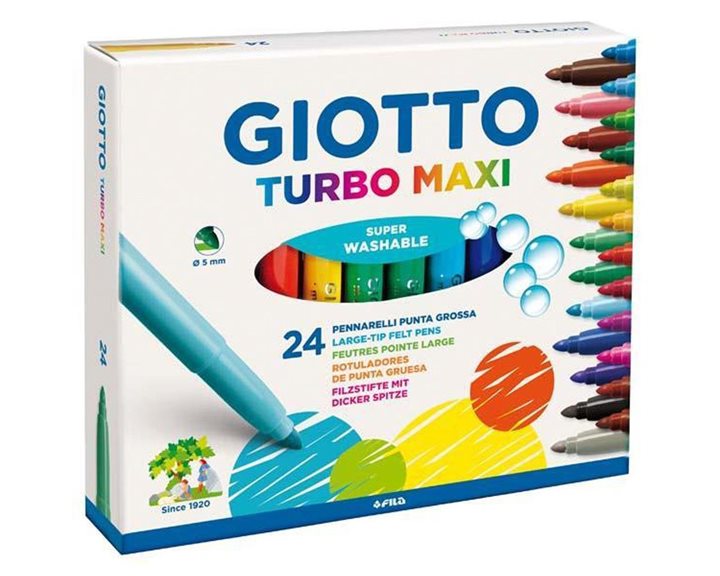 Μαρκαδόρος Giotto Turbo Maxi 5mm 24τεμ.