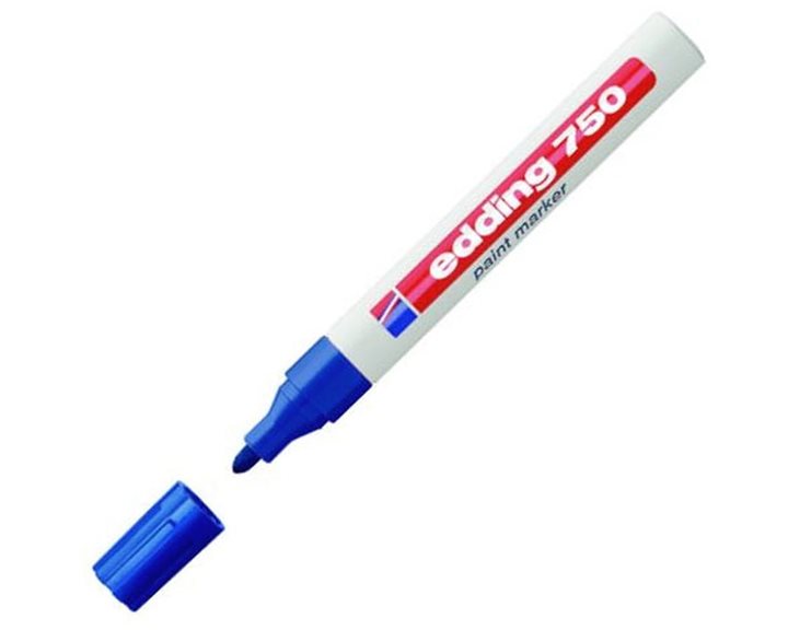 Μαρκαδόρος Edding 750 Ανεξίτηλος 2-4mm Στρογγυλή Μύτη Μπλέ