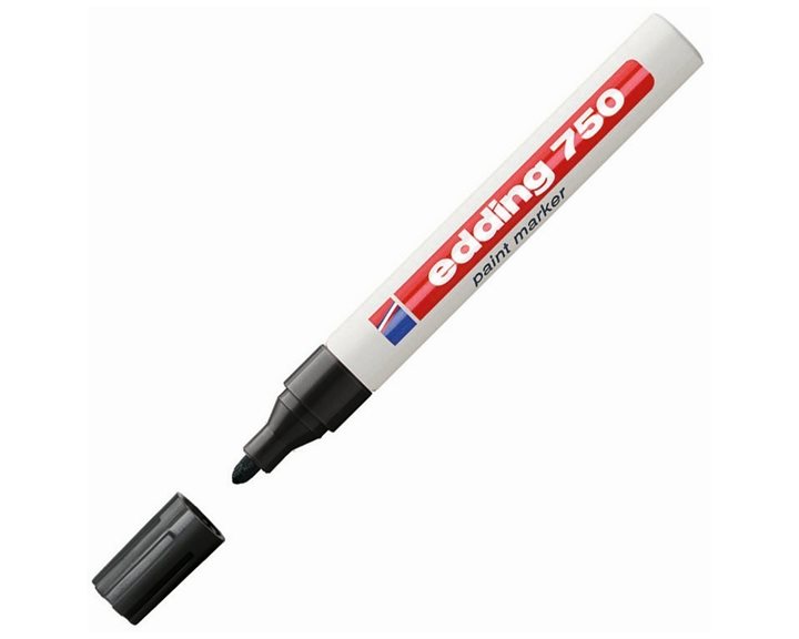 Μαρκαδόρος Edding 750 Ανεξίτηλος 2-4mm Στρογγυλή Μύτη Μαύρος