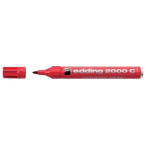 Μαρκαδόρος Edding 2000C Ανεξίτηλος Στρογγυλή Μύτη 1.5-3mm Κόκκινος