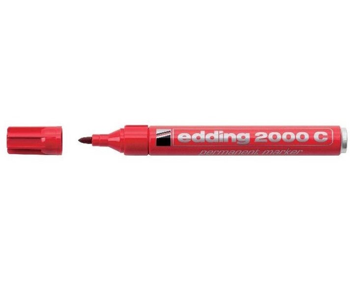Μαρκαδόρος Edding 2000C Ανεξίτηλος Στρογγυλή Μύτη 1.5-3mm Κόκκινος